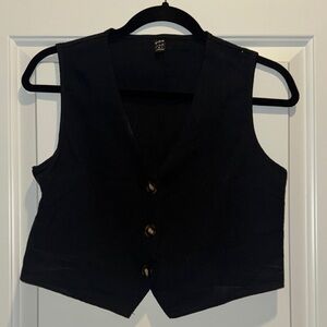 SHEIN Black Button Down Vest